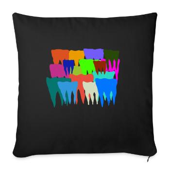 Je chie sur tes dents - Housse de coussin décorative 45 x 45 cm - noir - Devant