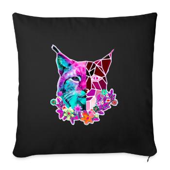 Lynx Cat Couleurs d’été - Housse de coussin décorative 45 x 45 cm - noir - Devant
