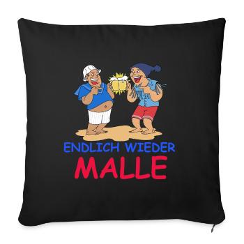 Endlich wieder Malle Mallorca Baller mann Geschenk - Sofakissenbezug 45 x 45 cm - Schwarz - Vorne