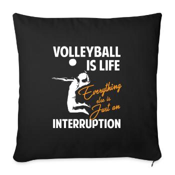 Sport Spieler Beachball Herzschlag - Sofakissenbezug 45 x 45 cm - Schwarz - Vorne
