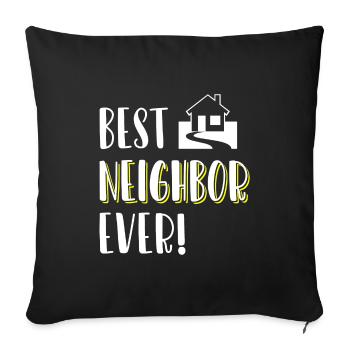 Voisin Amis Appartement Bons Voisins - Housse de coussin décorative 45 x 45 cm - noir - Devant