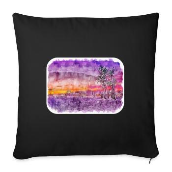 Illustration de croquis à l’aquarelle de Californie usa - Housse de coussin décorative 45 x 45 cm - noir - Devant