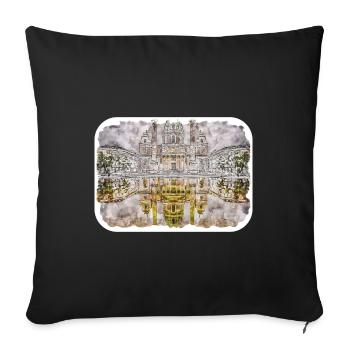 Vienne Autriche Aquarelle Esquisse Dessinée Illustratio - Housse de coussin décorative 45 x 45 cm - noir - Devant