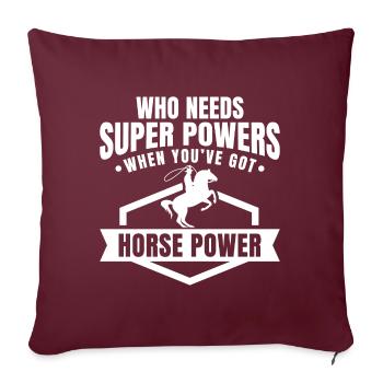 Puissance des chevaux - Housse de coussin décorative 45 x 45 cm - bordeaux - Devant