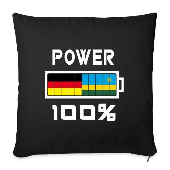 Germany and Rwanda Power 100% - Sofa pillowcase 17,3'' x 17,3'' (45 x 45 cm) - black - Front
