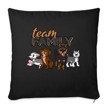 team family dog dog sport family values animal - Sofa pillowcase 17,3'' x 17,3'' (45 x 45 cm) - black - Front