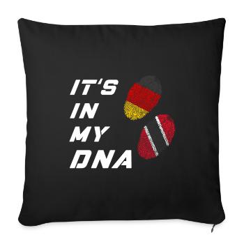 In meiner DNA Deutschland / Trinidad und Tobago - Sofakissenbezug 45 x 45 cm - Schwarz - Vorne