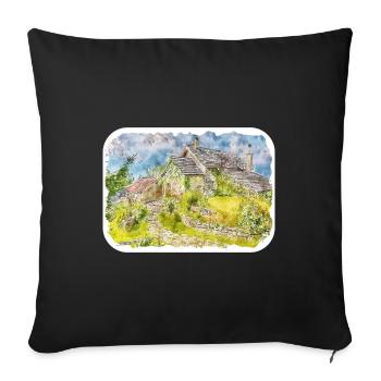Italy Watercolor Sketch Hand Drawn Illustration - Sofa pillowcase 17,3'' x 17,3'' (45 x 45 cm) - black - Front