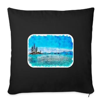 Illustration de croquis à l’aquarelle de Californie usa - Housse de coussin décorative 45 x 45 cm - noir - Devant