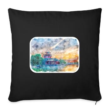 China Watercolor Sketch Hand Drawn Illustration - Sofa pillowcase 17,3'' x 17,3'' (45 x 45 cm) - black - Front