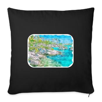 Mexique Aquarelle Esquisse Dessinée à la main Illustration - Housse de coussin décorative 45 x 45 cm - noir - Devant