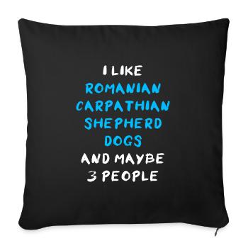 Romanian Carpathian Shepherd Dog - Sofa pillowcase 17,3'' x 17,3'' (45 x 45 cm) - black - Front