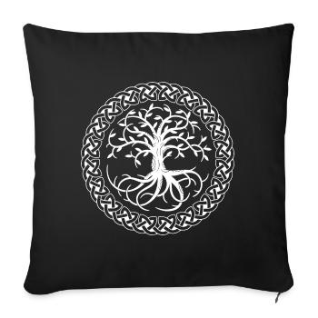 Celtic Tree of Life - Sofa pillowcase 17,3'' x 17,3'' (45 x 45 cm) - black - Front