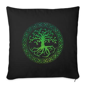 Celtic Tree of Life - Sofa pillowcase 17,3'' x 17,3'' (45 x 45 cm) - black - Front