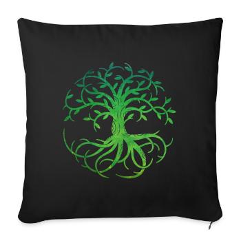 Celtic Tree of Life - Sofa pillowcase 17,3'' x 17,3'' (45 x 45 cm) - black - Front