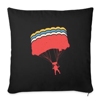 Retro skydiver skydiving skydrive parachuting - Sofakissenbezug 45 x 45 cm - Schwarz - Vorne