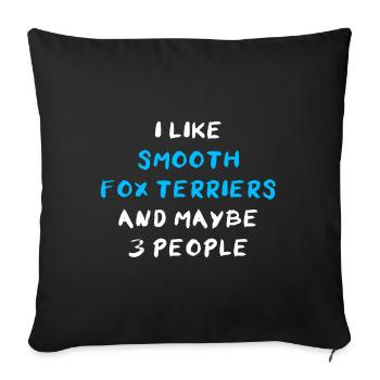Smooth Fox Terrier - Sofakissenbezug 45 x 45 cm - Schwarz - Vorne