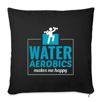 Aquagym Fitness aquatique Aqua Exercice - Housse de coussin décorative 45 x 45 cm - noir - Devant