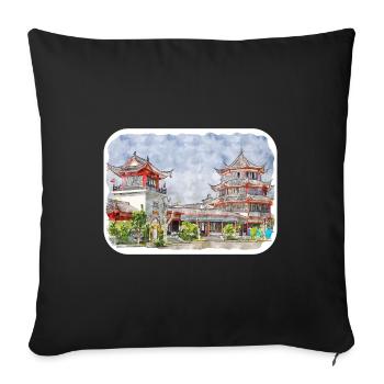 China Watercolor Sketch Hand Drawn Illustration - Sofa pillowcase 17,3'' x 17,3'' (45 x 45 cm) - black - Front