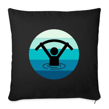 Aquagym Aquagym Fitness aquatique Piscine - Housse de coussin décorative 45 x 45 cm - noir - Devant