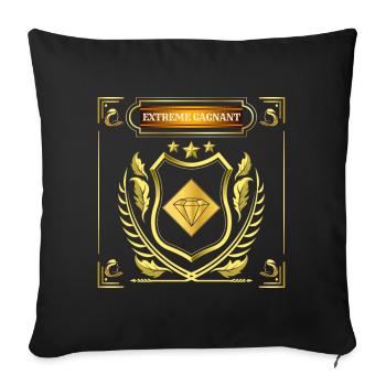 EXTREME GAGNANT/ Diamant magique porte-bonheur - Housse de coussin décorative 45 x 45 cm - noir - Devant