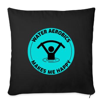 Water aerobics Aquatic fitness Aqua Exercise - Sofa pillowcase 17,3'' x 17,3'' (45 x 45 cm) - black - Front