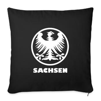 Unser Sachsen - Sofakissenbezug 45 x 45 cm - Schwarz - Vorne