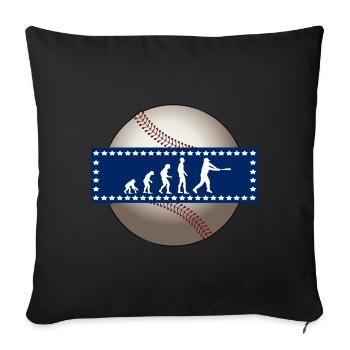 EVOLUTION BASEBALL SPORT USA GESCHENK - Sofakissenbezug 45 x 45 cm - Schwarz - Vorne