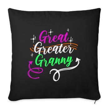Grand-mère Grand-mère Disant Superoma Retraité Vieille Femme - Housse de coussin décorative 45 x 45 cm - noir - Devant