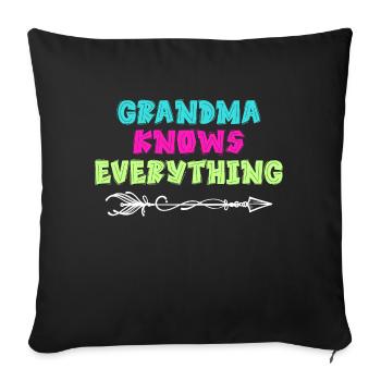 Grand-mère Grand-mère Vieille femme Déclaration - Housse de coussin décorative 45 x 45 cm - noir - Devant