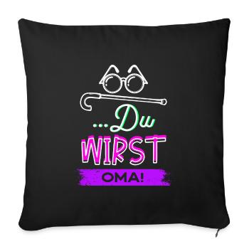 Sehschwäche Brille Statement Großmutter Oma - Sofakissenbezug 45 x 45 cm - Schwarz - Vorne