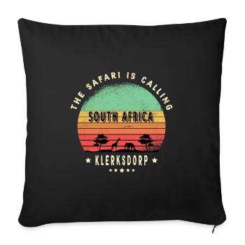 Motif safari Klerksdorp en Afrique du Sud - Housse de coussin décorative 45 x 45 cm - noir - Devant