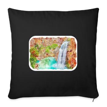 Mexique Aquarelle Esquisse Dessinée à la main Illustration - Housse de coussin décorative 45 x 45 cm - noir - Devant