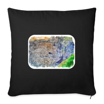Ireland UK Watercolor Sketch Painting Illustration - Sofa pillowcase 17,3'' x 17,3'' (45 x 45 cm) - black - Front