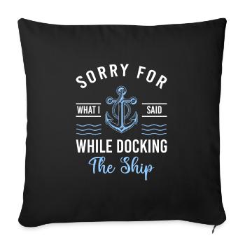 Voilier Bateau Hobby Ancre - Housse de coussin décorative 45 x 45 cm - noir - Devant