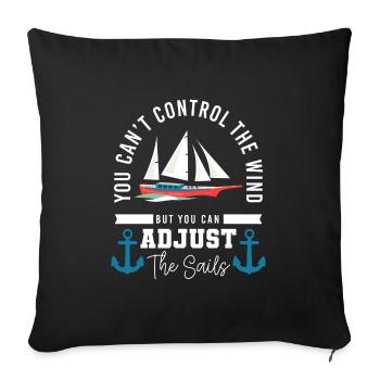 Sailing Sailor Sailing Waves - Sofa pillowcase 17,3'' x 17,3'' (45 x 45 cm) - black - Front