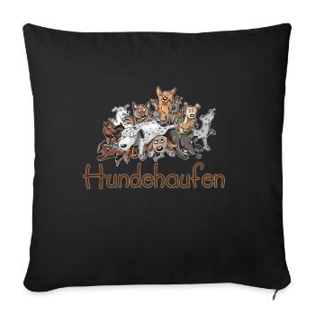 Hundehaufen - Sofakissenbezug 45 x 45 cm - Schwarz - Vorne