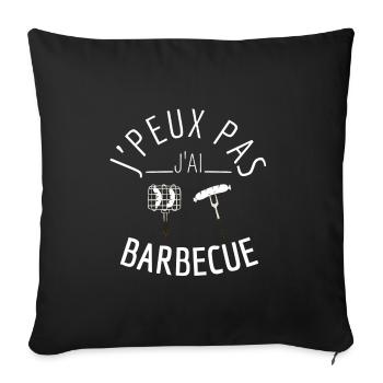 j peux pas j ai barbecue - Housse de coussin décorative 45 x 45 cm - noir - Devant
