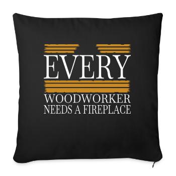 carpentry quote happy lumberjack lumberman - Sofa pillowcase 17,3'' x 17,3'' (45 x 45 cm) - black - Front