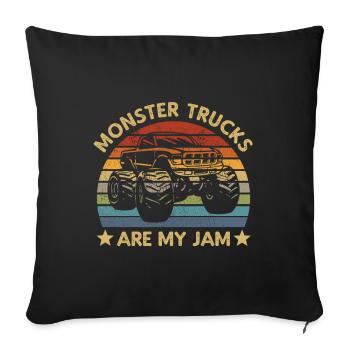 Monster Trucks Are My Jam Retro Truck Silhouette - Sofa pillowcase 17,3'' x 17,3'' (45 x 45 cm) - black - Front