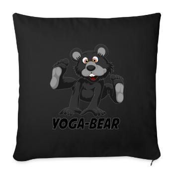 Yoga Bear - Sofa pillowcase 17,3'' x 17,3'' (45 x 45 cm) - black - Front