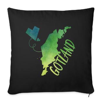 Gotland - Sofa pillowcase 17,3'' x 17,3'' (45 x 45 cm) - black - Front