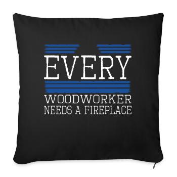 syndicat charpentier ébéniste bday arboristes - Housse de coussin décorative 45 x 45 cm - noir - Devant