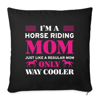 Je suis une maman d’équitation - Housse de coussin décorative 45 x 45 cm - noir - Devant