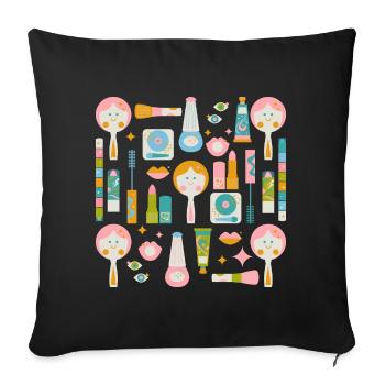 renouveau du maquillage disco - Housse de coussin décorative 45 x 45 cm - noir - Devant