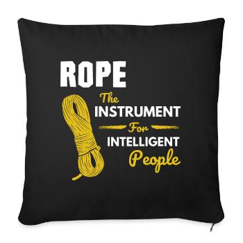 Rock Climbing Trad Climbing - Sofa pillowcase 17,3'' x 17,3'' (45 x 45 cm) - black - Front