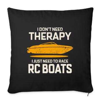 Rc Boat Racing Electric Powerboat Speedboat Race - Sofa pillowcase 17,3'' x 17,3'' (45 x 45 cm) - black - Front