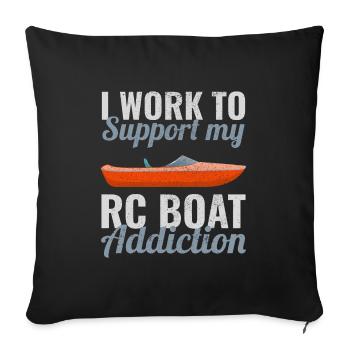 Rc Boat Racing Electric Powerboat Speedboat Race - Sofa pillowcase 17,3'' x 17,3'' (45 x 45 cm) - black - Front