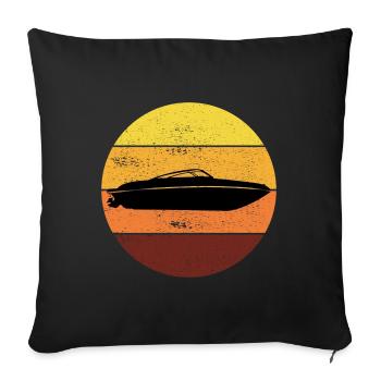 Rc Boat Racing Electric Powerboat Speedboat Race - Sofa pillowcase 17,3'' x 17,3'' (45 x 45 cm) - black - Front