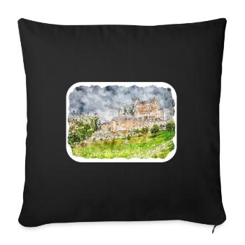 Autriche Aquarelle Esquisse Dessinée à la main Illustration - Housse de coussin décorative 45 x 45 cm - noir - Devant